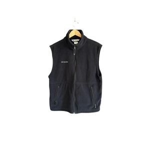 Columbia Black Fleece Vest Men’s Medium / Women’s Large Mock Neck Full Zip
